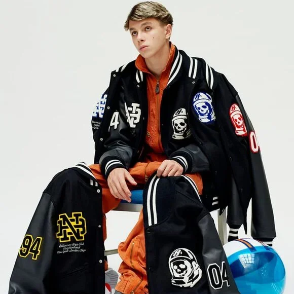 Billionaire Boys Club X Neighborhood 2018 Astro Skull Leather Varsity Jacket BBC - Picture 2 of 14